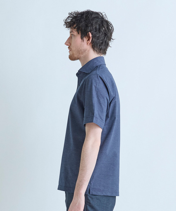 ドットメッシュジャージカッタウェイポロシャツ＜通気性、接触冷感＞ 詳細画像 2