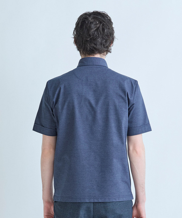 ドットメッシュジャージカッタウェイポロシャツ＜通気性、接触冷感＞ 詳細画像 3