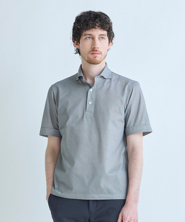 ドットメッシュジャージカッタウェイポロシャツ＜通気性、接触冷感＞ 詳細画像 4