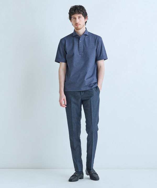 ドットメッシュジャージカッタウェイポロシャツ＜通気性、接触冷感＞ 詳細画像 6