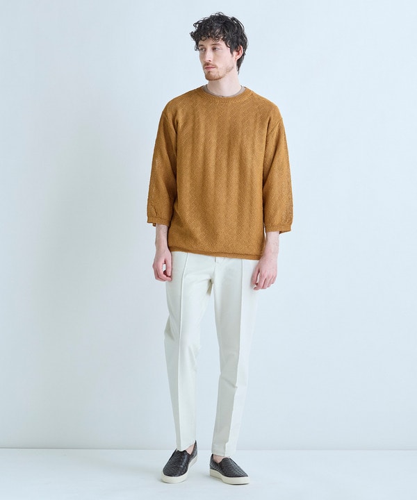 変形アーガイルシアーニット7分袖TEE 詳細画像 12