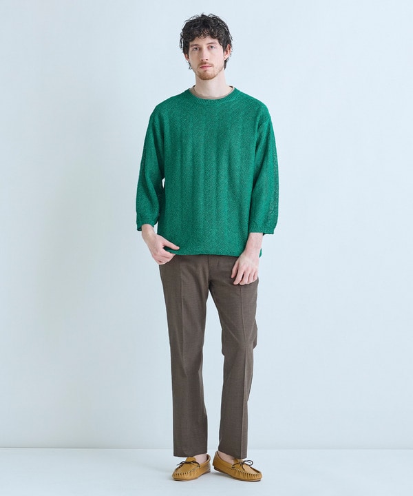 変形アーガイルシアーニット7分袖TEE 詳細画像 13