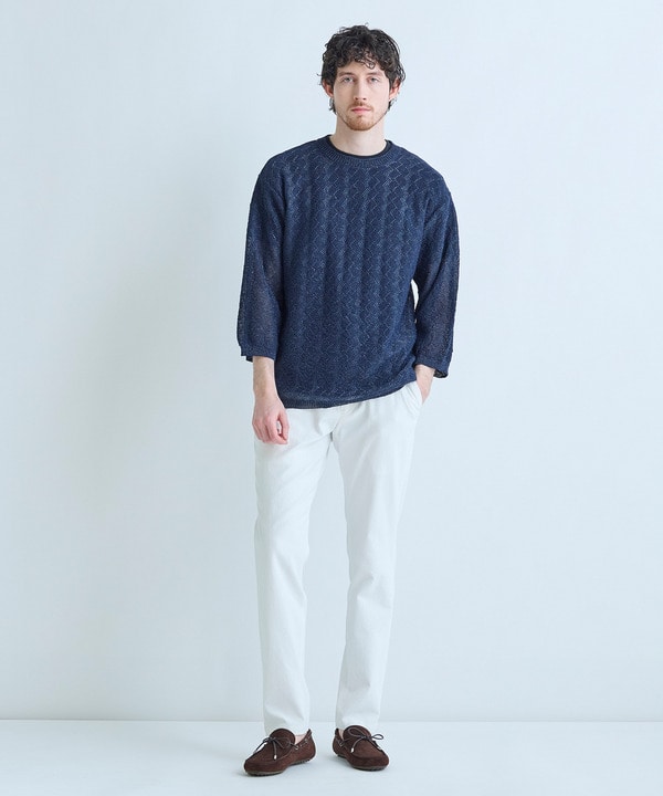 変形アーガイルシアーニット7分袖TEE 詳細画像 14