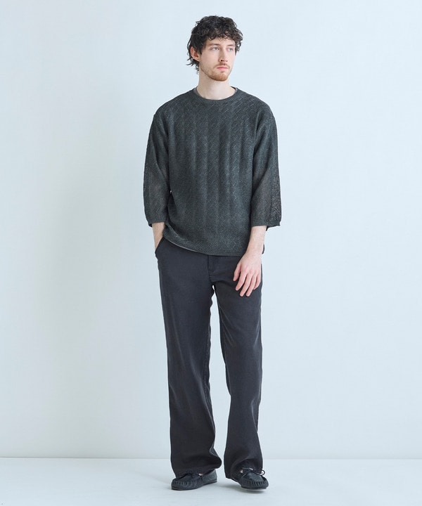 変形アーガイルシアーニット7分袖TEE 詳細画像 15