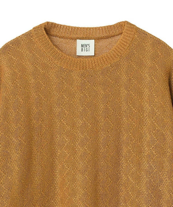 変形アーガイルシアーニット7分袖TEE 詳細画像 16