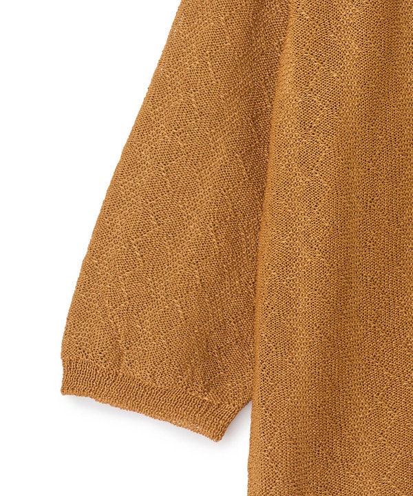 変形アーガイルシアーニット7分袖Tシャツ 詳細画像 3