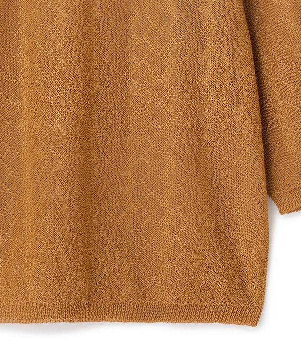 変形アーガイルシアーニット7分袖Tシャツ 詳細画像 4