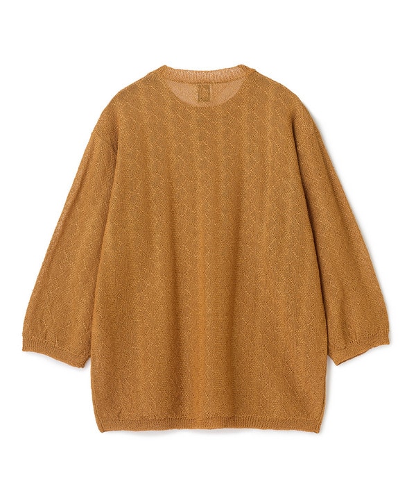 変形アーガイルシアーニット7分袖Tシャツ 詳細画像 5