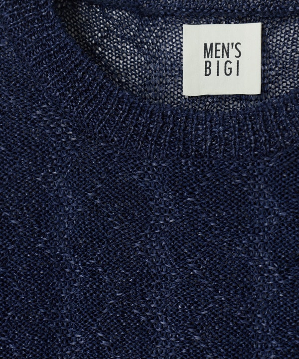 変形アーガイルシアーニット7分袖Tシャツ 詳細画像 7