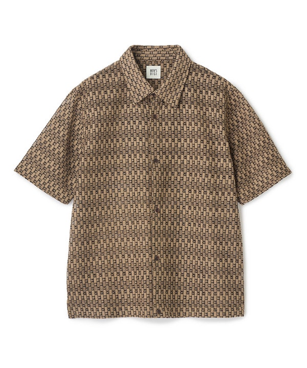 シアージオメトリック半袖シャツ 詳細画像 ブラウン 1