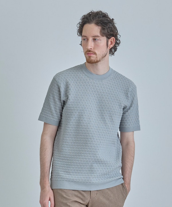 【ACTIVE TAILOR】ブリスターニットジャカードＴシャツ＜通気性/速乾性＞ 詳細画像 1