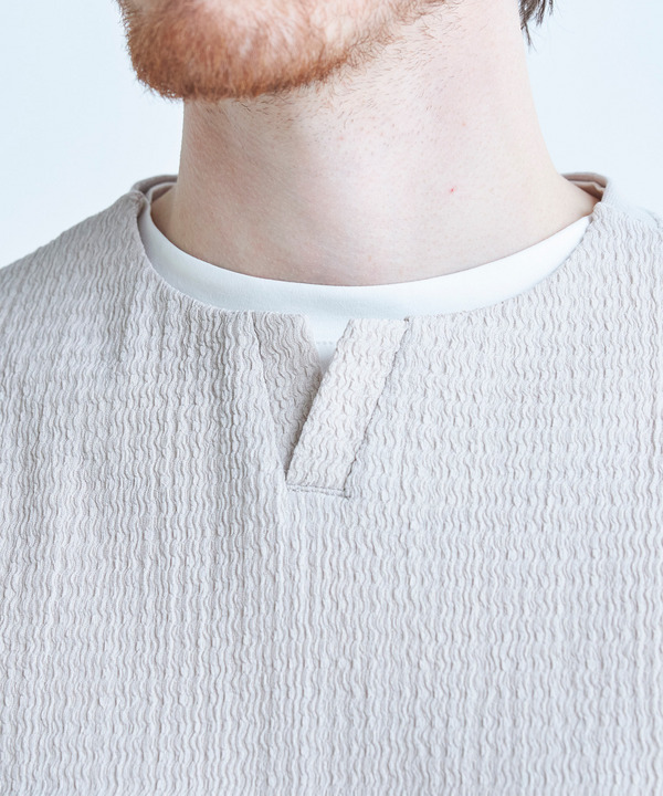 フェイクレイヤードキーネック半袖Tシャツ 詳細画像 14