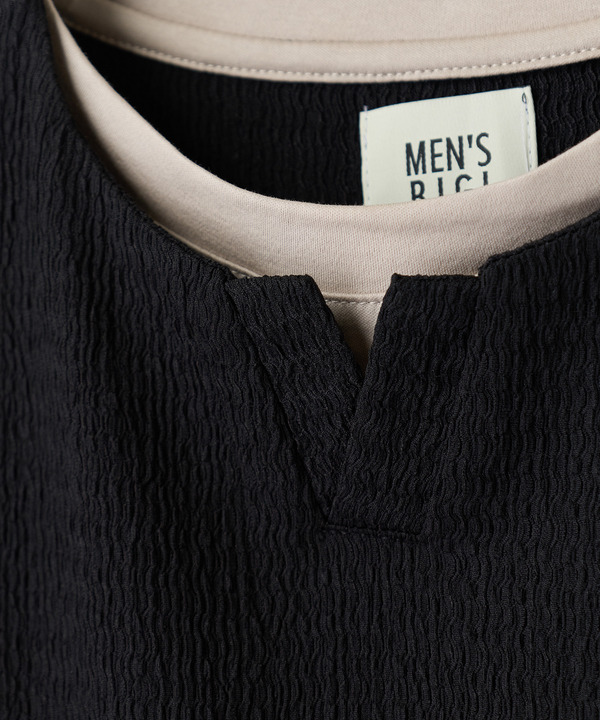 フェイクレイヤードキーネック半袖Tシャツ 詳細画像 19