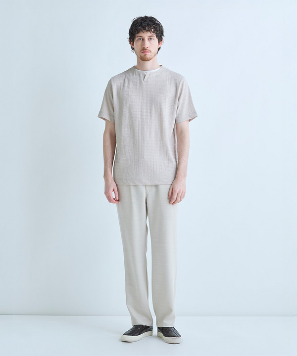 フェイクレイヤードキーネック半袖Tシャツ 詳細画像 7