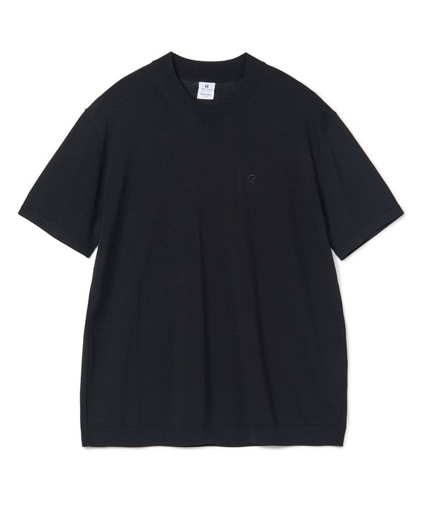 【COLE HAAN/コール ハーン】別注 ロゴ刺繍ニット半袖Tシャツ＜持続冷感＞ 詳細画像 ブラック 1