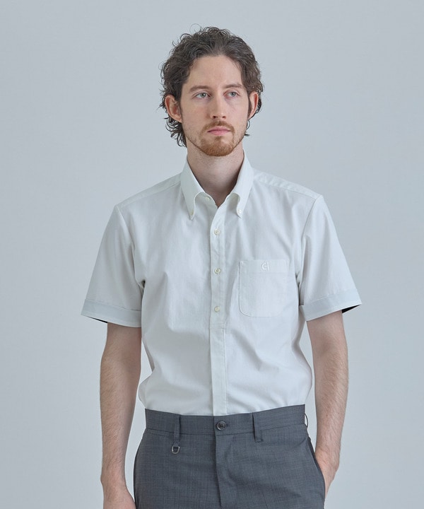 【COLE HAAN/コール ハーン】別注 綿麻オックス半袖シャツ＜吸水速乾/UVカット/遮熱/透け防止＞ 詳細画像 1