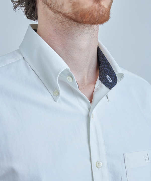 【COLE HAAN/コール ハーン】別注 綿麻オックス半袖シャツ＜吸水速乾/UVカット/遮熱/透け防止＞ 詳細画像 4