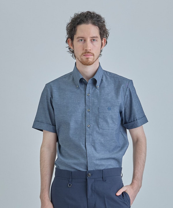 【COLE HAAN/コール ハーン】別注 綿麻オックス半袖シャツ＜吸水速乾/UVカット/遮熱/透け防止＞ 詳細画像 7