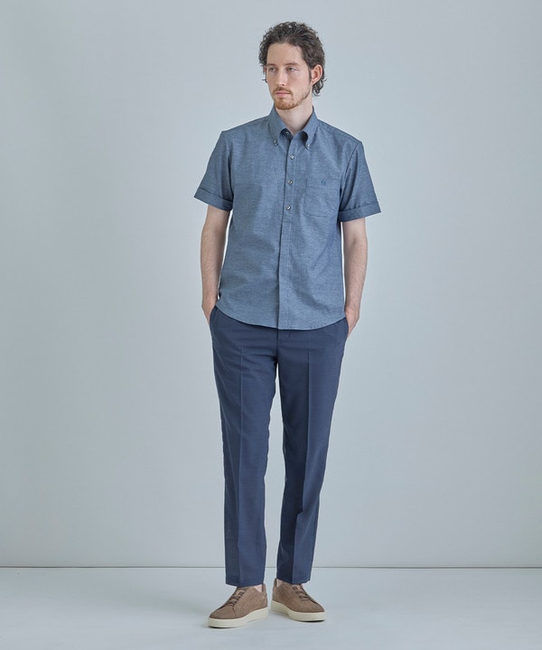 【COLE HAAN/コール ハーン】別注 綿麻オックス半袖シャツ＜吸水速乾/UVカット/遮熱/透け防止＞ 詳細画像 9