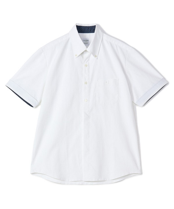 【COLE HAAN/コール ハーン】別注 綿麻オックス半袖シャツ＜吸水速乾/UVカット/遮熱/透け防止＞ 詳細画像 ホワイト 1