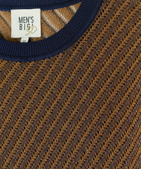 クルーネックバイアスメッシュニット半袖Tシャツ 詳細画像 21