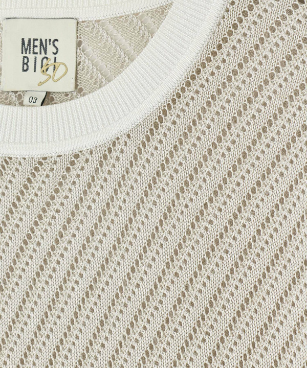 クルーネックバイアスメッシュニット半袖Tシャツ 詳細画像 22