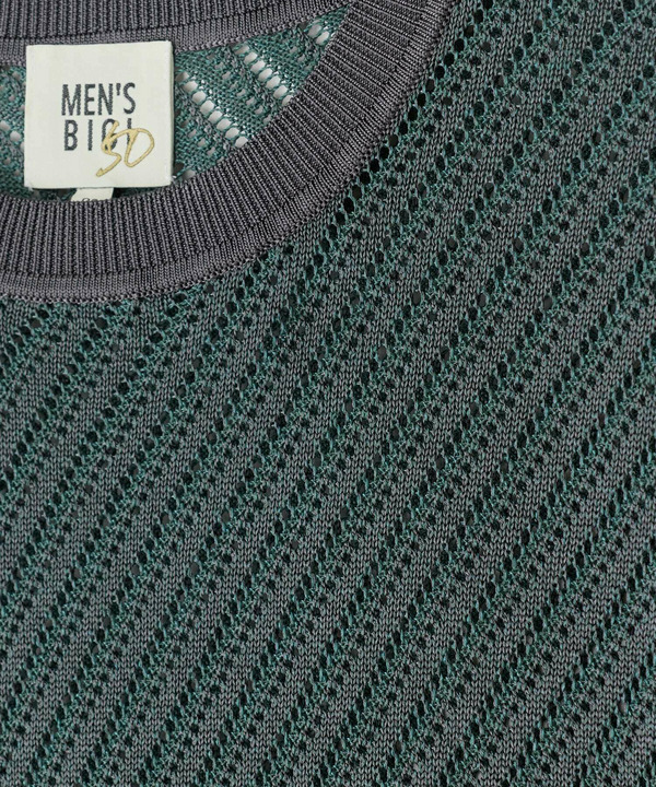 クルーネックバイアスメッシュニット半袖Tシャツ 詳細画像 23