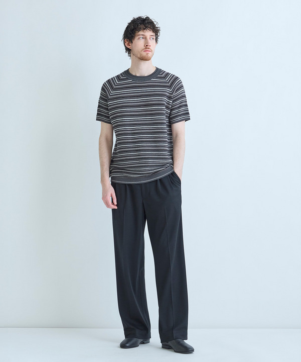 マルチカラーボーダー半袖ニットTシャツ 詳細画像 4