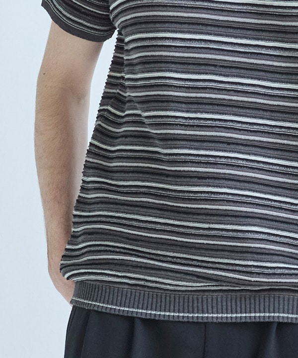 マルチカラーボーダー半袖ニットTシャツ 詳細画像 7