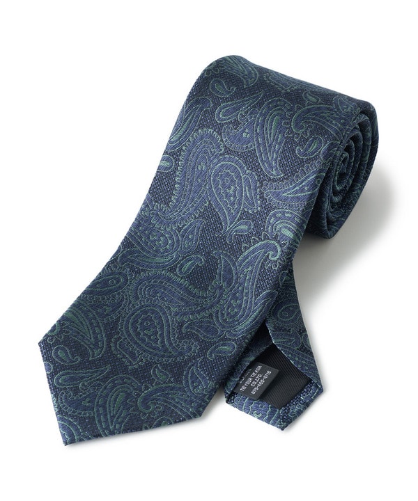 【TIE YOUR TIE /タイユアタイ】配色ペイズリー柄ネクタイ 詳細画像 グリーン 1