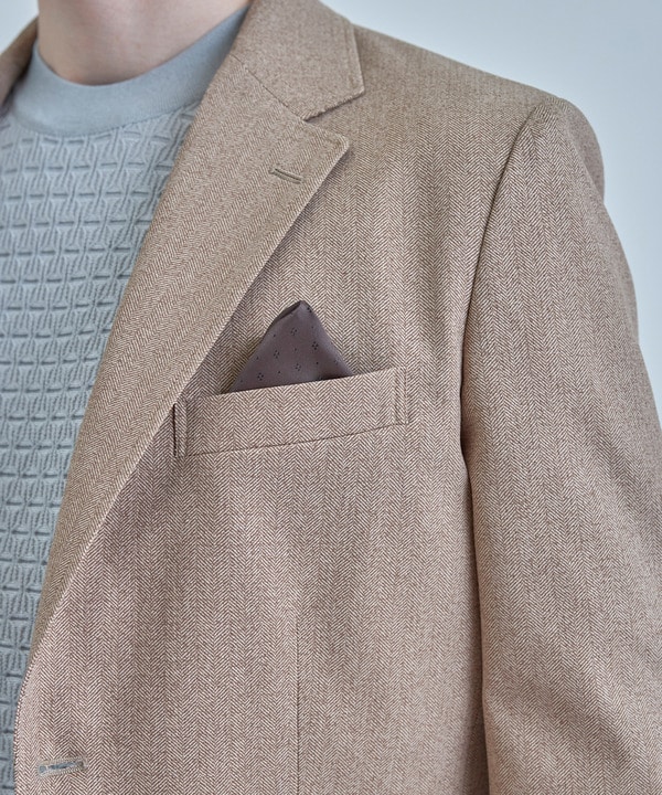 【ACTIVE TAILOR】Dot Air ヘリンボーン&times;千鳥格子/デニム柄 セットアップジャケット＜通気性/吸水速乾/ストレッチ＞ 詳細画像 4