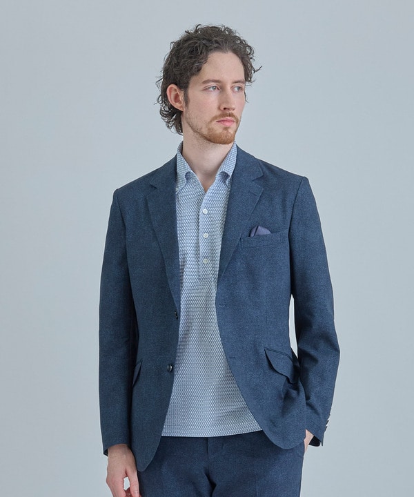 【ACTIVE TAILOR】Dot Air ヘリンボーン&times;千鳥格子/デニム柄 セットアップジャケット＜通気性/吸水速乾/ストレッチ＞ 詳細画像 7