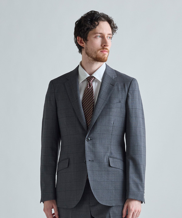 【Loro Piana/ロロ・ピアーナ】ウール梳毛 グレンチェック柄スーツ 詳細画像 1