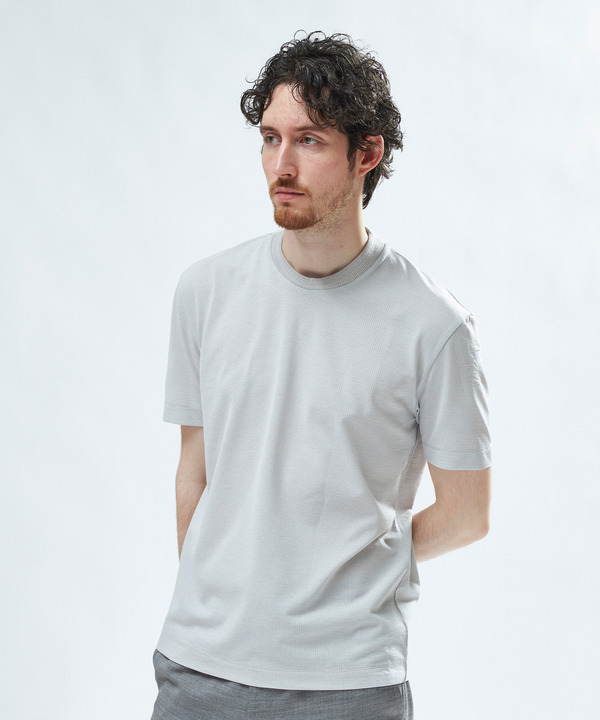 東レPrimeflex 麻調ドットメッシュ クルーネックTシャツ＜吸水速乾/通気性＞ 詳細画像 1