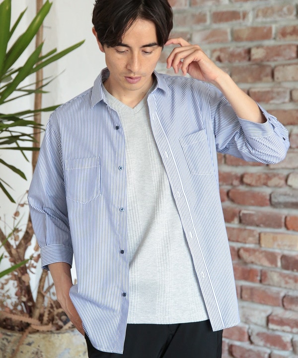 七分袖ストライプシャツ｜メンズファッション通販 MEN'S BIGI ONLINE