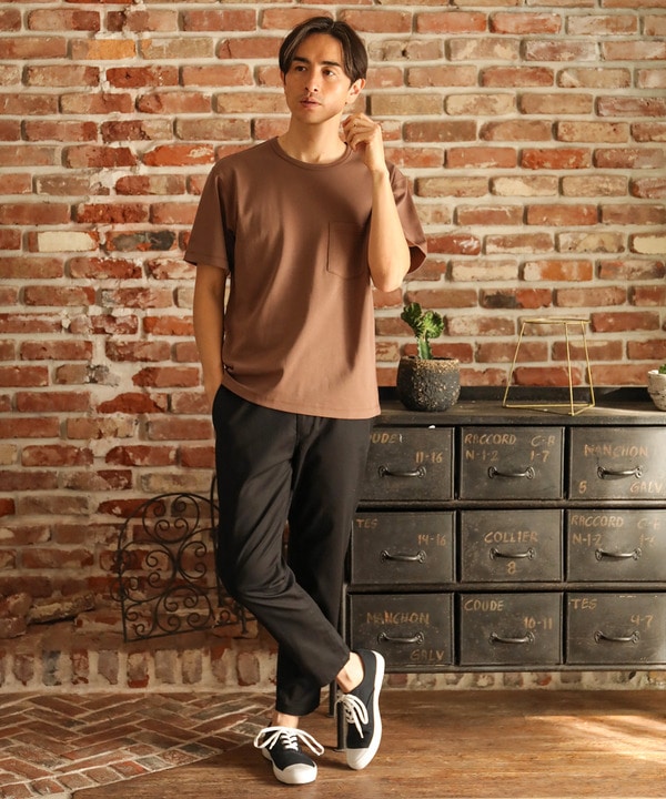 STUDIO SEVEN brown Tシャツ 半袖