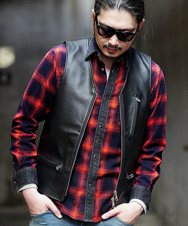 T Rチェック Times デニム切り替えシャツ メンズファッション通販 Men S Bigi Online Store メンズビギ オンラインストア