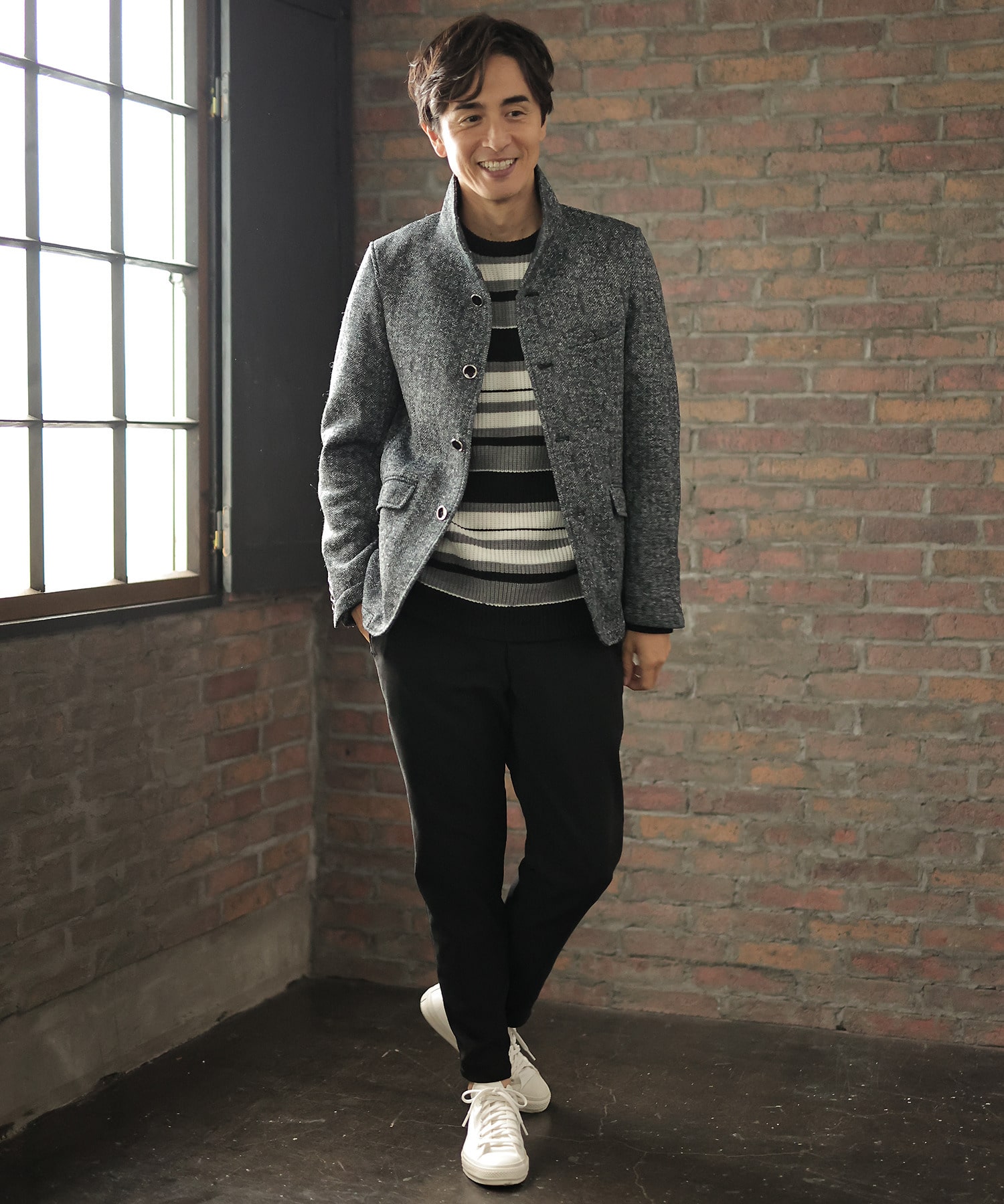 フリース プリントスタンドカラージャケット メンズファッション通販 Men S Bigi Online Store メンズビギ オンラインストア