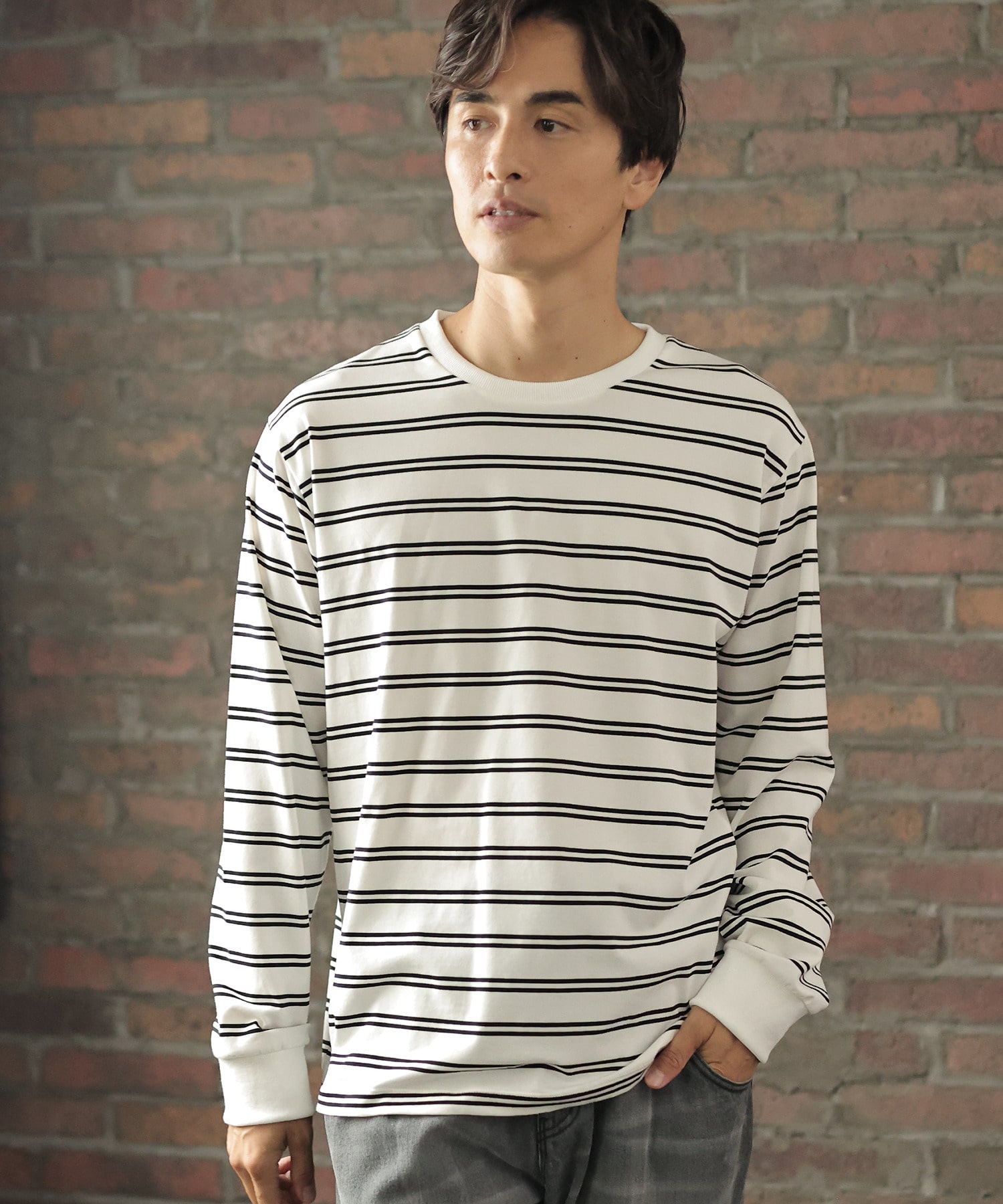 天竺ボーダーロングtシャツ メンズファッション通販 Men S Bigi Online Store メンズビギ オンラインストア