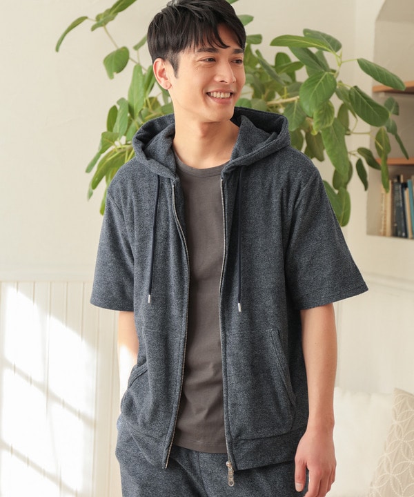 /セットアップ対応/半袖杢パイルパーカー｜メンズファッション通販 MEN'S BIGI ONLINE STORE (メンズビギ オンラインストア)