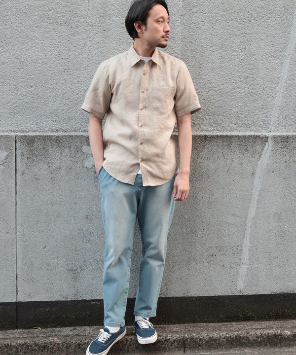 フレンチリネン 半袖シャツ/麻100％｜メンズファッション通販 MEN'S 