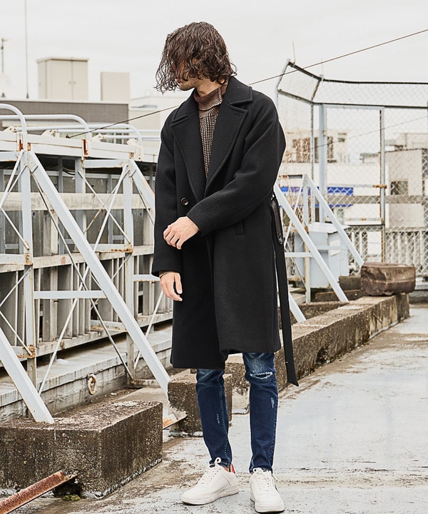 URU 19aw ウールチェックベルテッドコート 1 - tsm.ac.in