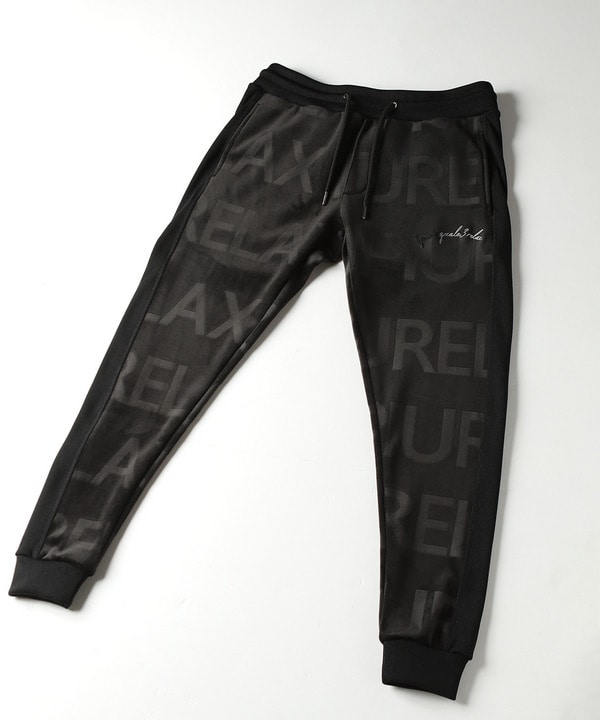 【1PIU1UGUALE3 RELAX × JUST PLAY】VELOR LOGO LONG PANTS 詳細画像 ブラック 1