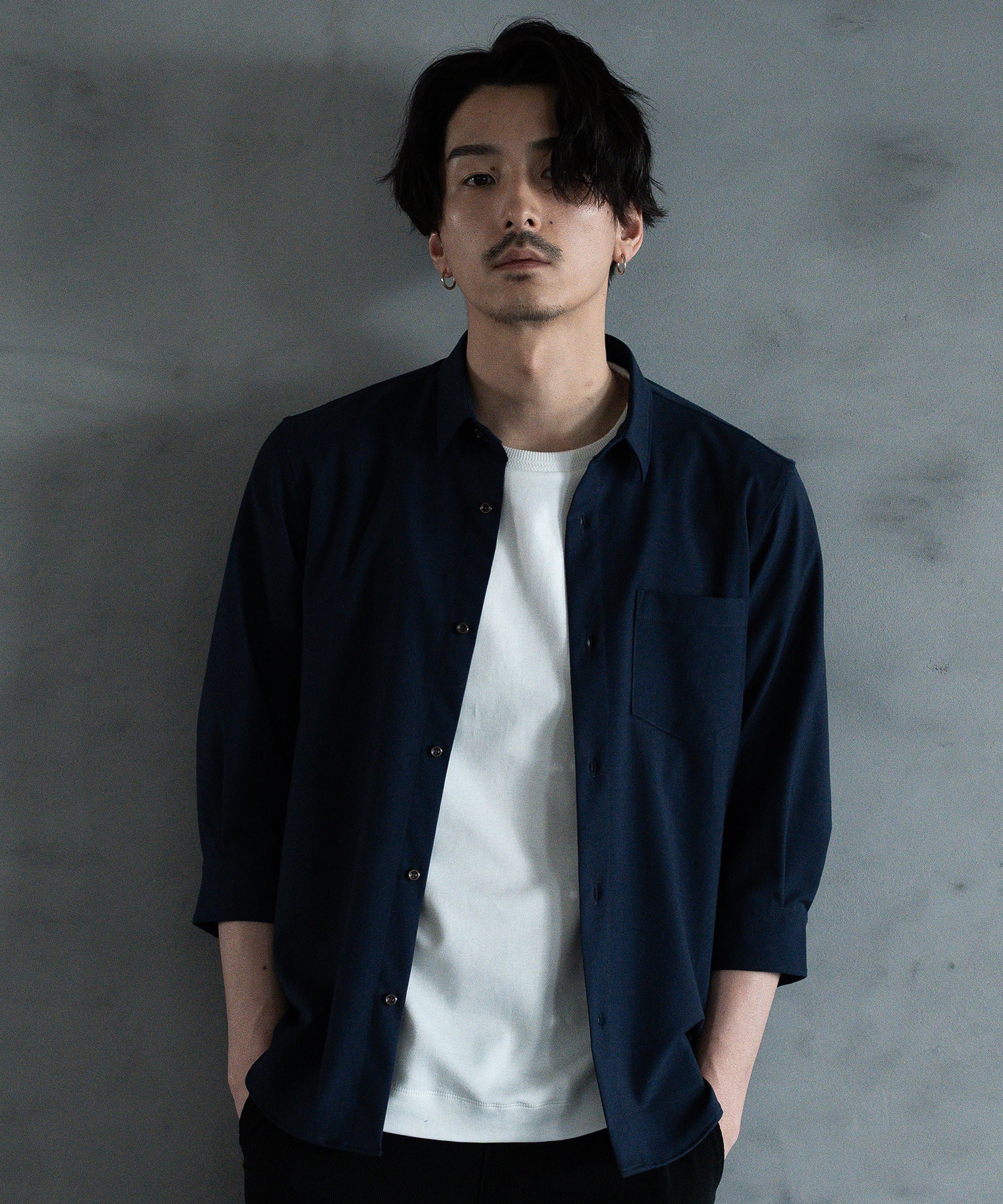 ROUGH SWELL メンズシャツ M ネイビー rough & swell,rough & swell MEN | STORAGE ONLINE STORE
