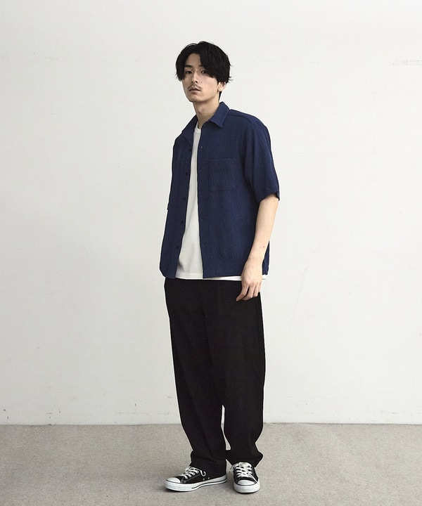 シャーリングレギュラーカラー半袖シャツ 詳細画像 1