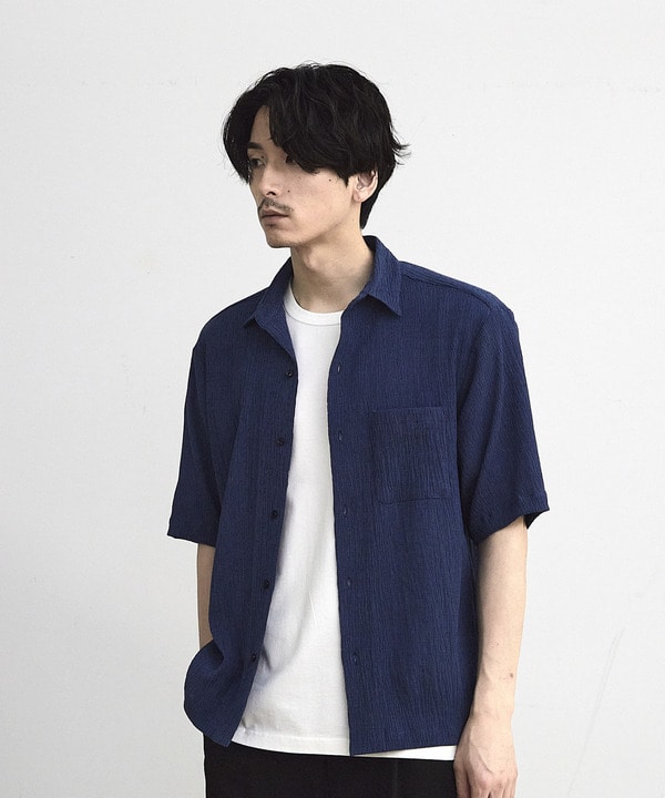 シャーリングレギュラーカラー半袖シャツ 詳細画像 6