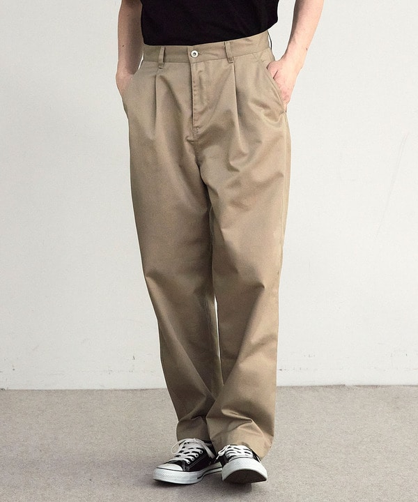 T/Cツイルタックワイドテーパードパンツ 詳細画像 ベージュ 1