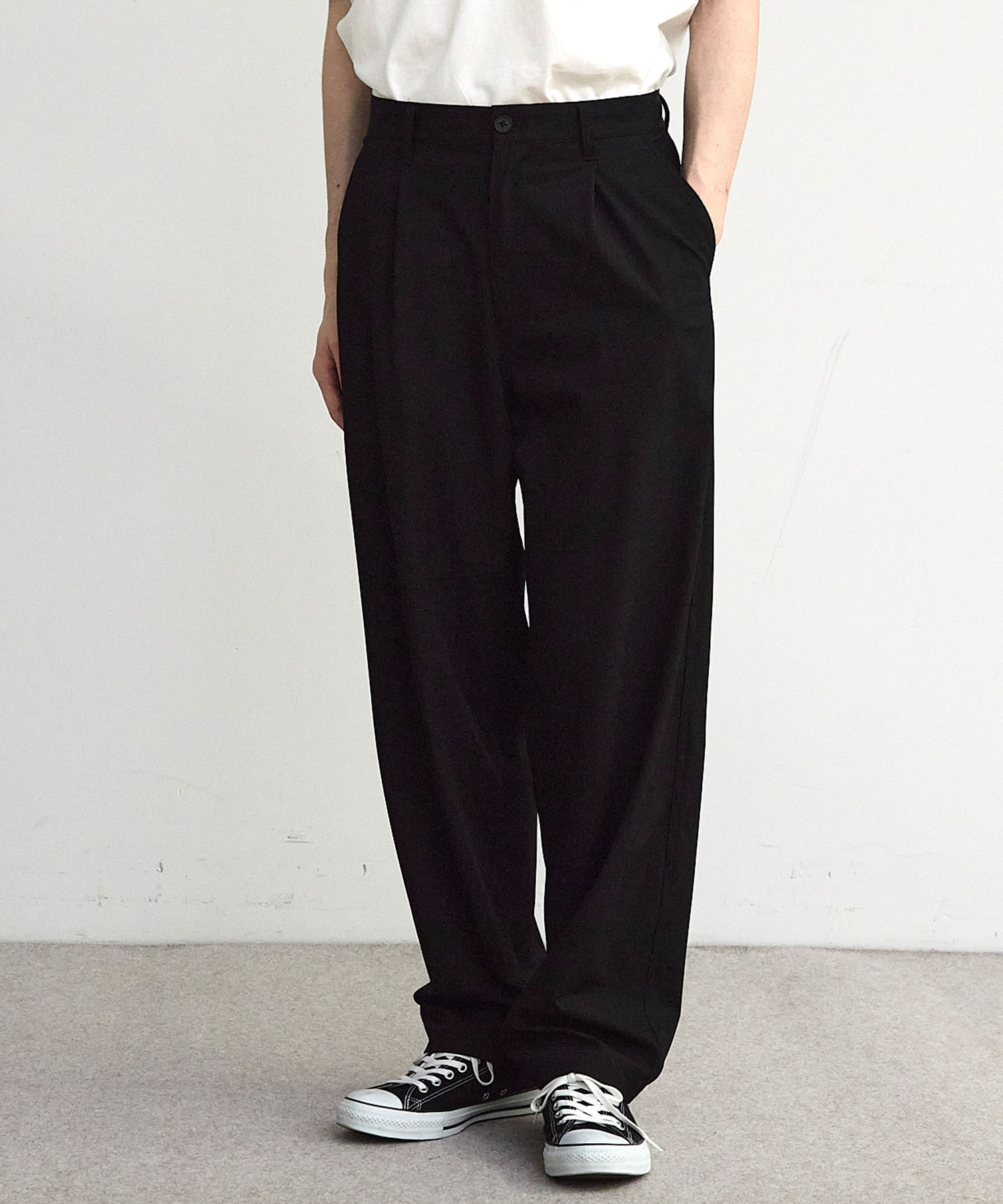 ワイズ/ハイウエストタックストライプテーパードパンツ/ランダムストライプ/日本製 zz-M0552FP240_8-1.jpg?1748500396