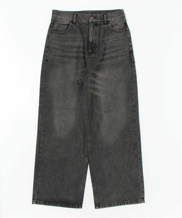 【WEB限定】DENIM BAGGY WIDE PANTS/ルーズフィット/バギーデニムパンツ 詳細画像 ブラック 1
