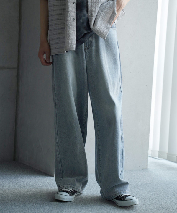 【WEB限定/11.5ozデニム】11.5oz5ポケットワイドストレートパンツ 詳細画像 ライトブルー 1
